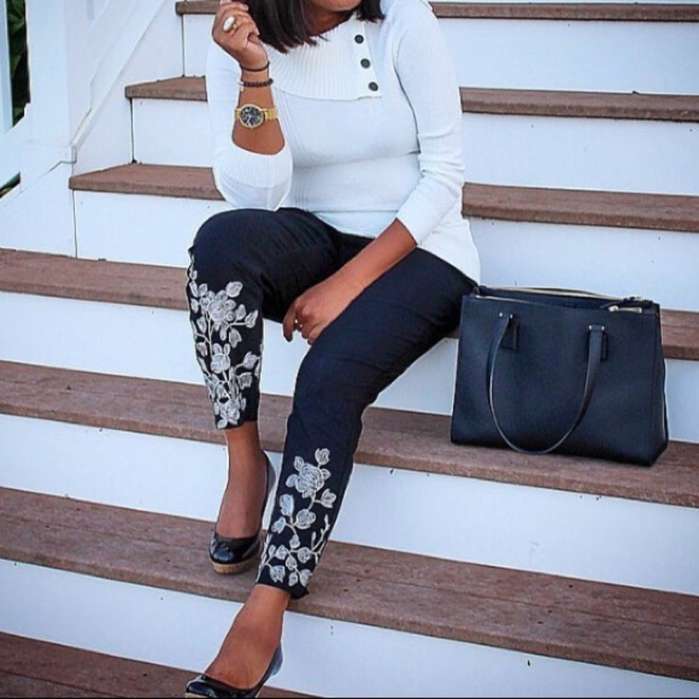 Embroidered Capris